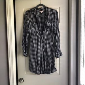 Merona Dresses - Black and White Check Button Down Dress Merona Dresses - Black and White Check Button Down Dress